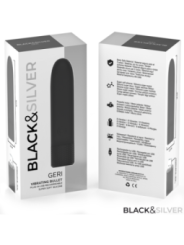 BLACK & SILVER - GERI BULLET VIBRANT RECHARGEABLE USB 8 VIBRATIONS NOIR 10 X 2,2 CM