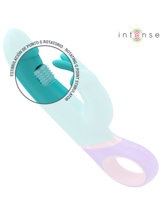 INTENSE - MONICA VIBRATEUR RABBIT AVEC STIMULATEUR DE POINT G ROTATIF BLEU