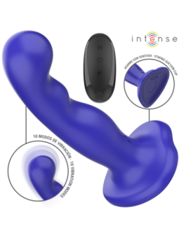 INTENSE - SHORTY VIBRATEUR AVEC VENTOUSE TÉLÉCOMMANDE BLEUE