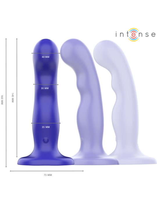 INTENSE - SHORTY VIBRATEUR AVEC VENTOUSE TÉLÉCOMMANDE BLEUE