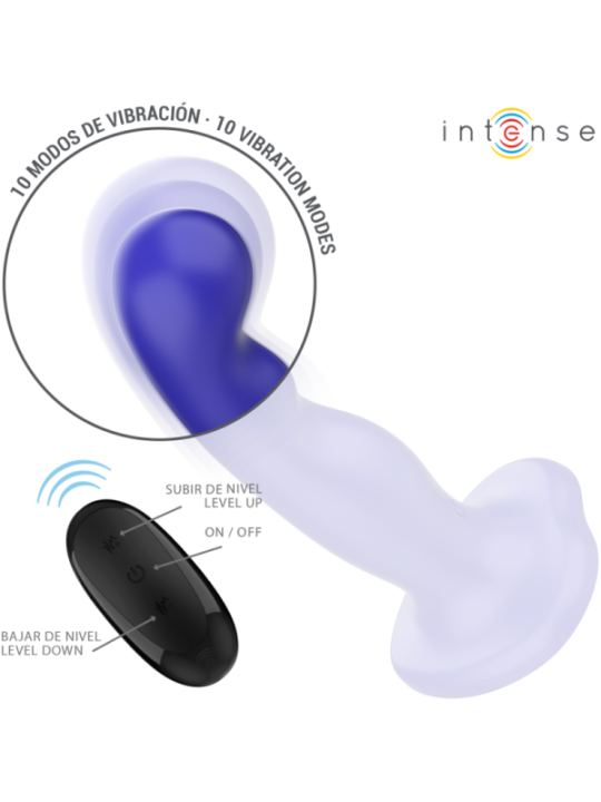INTENSE - SHORTY VIBRATEUR AVEC VENTOUSE TÉLÉCOMMANDE BLEUE