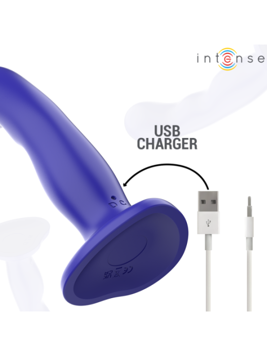 INTENSE - SHORTY VIBRATEUR AVEC VENTOUSE TÉLÉCOMMANDE BLEUE
