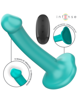 INTENSE - KATIE VIBRATEUR AVEC VENTOUSE 10 VIBRATIONS TÉLÉCOMMANDE BLEUE