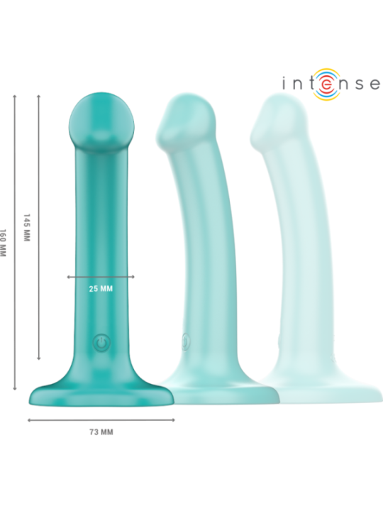 INTENSE - KATIE VIBRATEUR AVEC VENTOUSE 10 VIBRATIONS TÉLÉCOMMANDE BLEUE