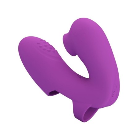 PRETTY LOVE - VIBRATEUR DE DOIGTS ATHENA AVEC STIMULATEUR DE CLITORIS VIOLET
