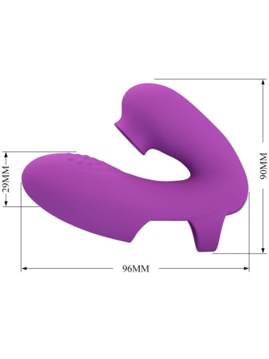 PRETTY LOVE - VIBRATEUR DE DOIGTS ATHENA AVEC STIMULATEUR DE CLITORIS VIOLET
