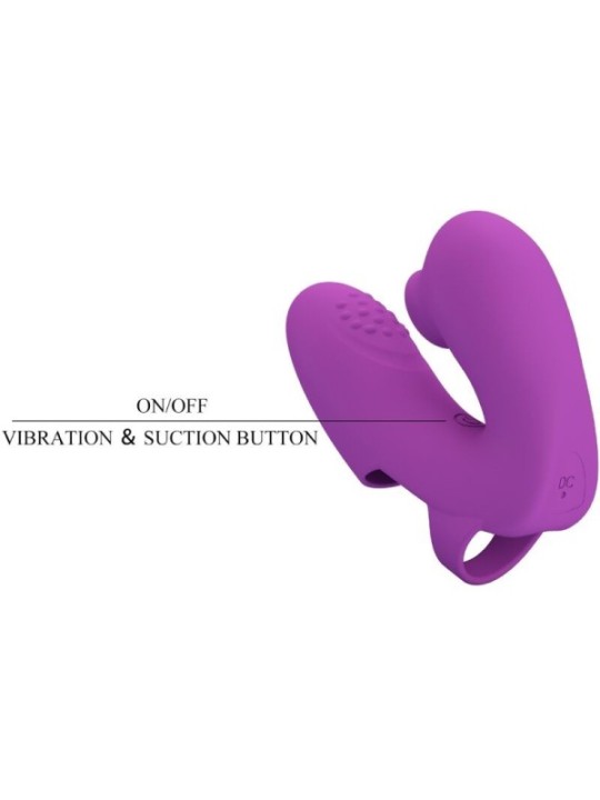 PRETTY LOVE - VIBRATEUR DE DOIGTS ATHENA AVEC STIMULATEUR DE CLITORIS VIOLET