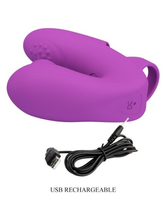 PRETTY LOVE - VIBRATEUR DE DOIGTS ATHENA AVEC STIMULATEUR DE CLITORIS VIOLET