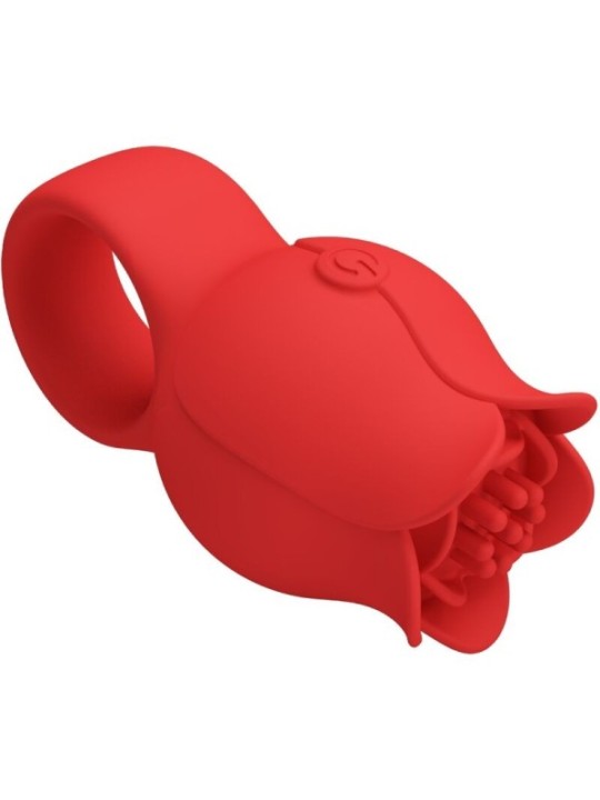 PRETTY LOVE - VIBRATEUR DE DOIGT EN FORME DE JAE ROSE 10 VIBRATIONS ROUGE