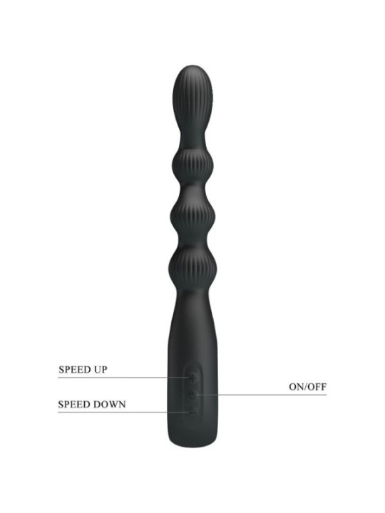 PRETTY LOVE - VIBRATEUR ANAL FEDERER 12 VIBRATIONS NOIR
