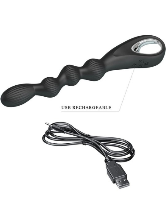 PRETTY LOVE - VIBRATEUR ANAL FEDERER 12 VIBRATIONS NOIR