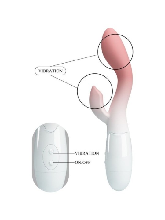 PRETTY LOVE - VIBRATEUR POINT G LUMINEUX + STIMULATEUR DE CLITORIS 30 VIBRATIONS ROSE