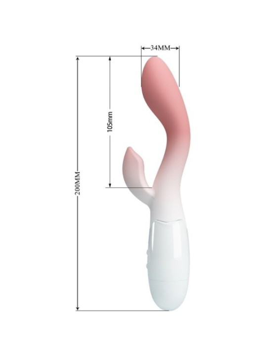 PRETTY LOVE - VIBRATEUR POINT G LUMINEUX + STIMULATEUR DE CLITORIS 30 VIBRATIONS ROSE