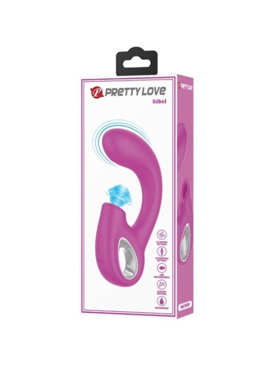 PRETTY LOVE - SIBEL VIBRATEUR POINT G + STIMULATEUR CLITORIS SIBEL 10 VIBRATIONS VIOLET