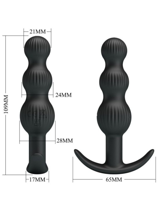PRETTY LOVE - VIBRATEUR ANAL SIDNEY 10 VIBRATIONS NOIR