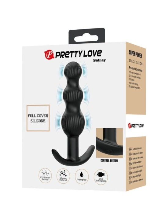 PRETTY LOVE - VIBRATEUR ANAL SIDNEY 10 VIBRATIONS NOIR