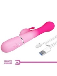 PRETTY LOVE - VIBRATEUR LAPIN MULTIFONCTION 3 EN 1 DEJON ROSE