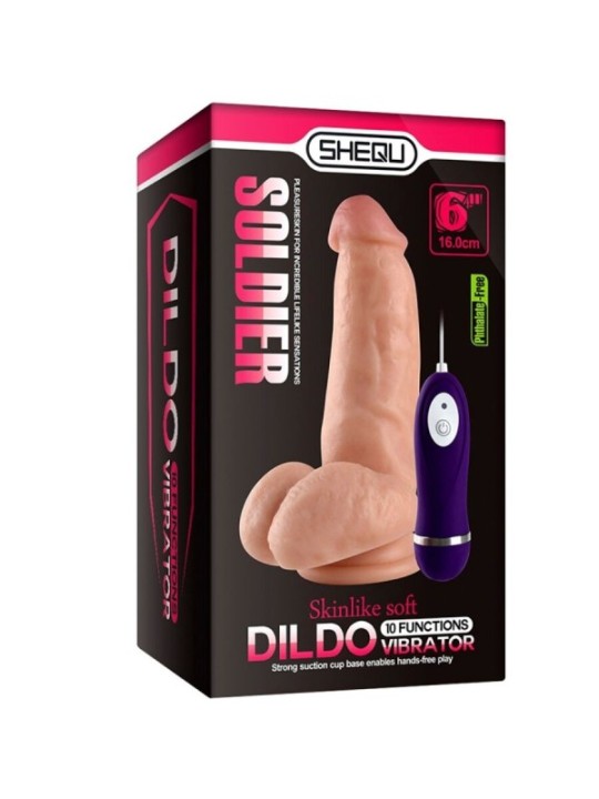 SHEQU - SOLDAT VIBRATEUR DILDO AVEC TÉLÉCOMMANDE 16 CM