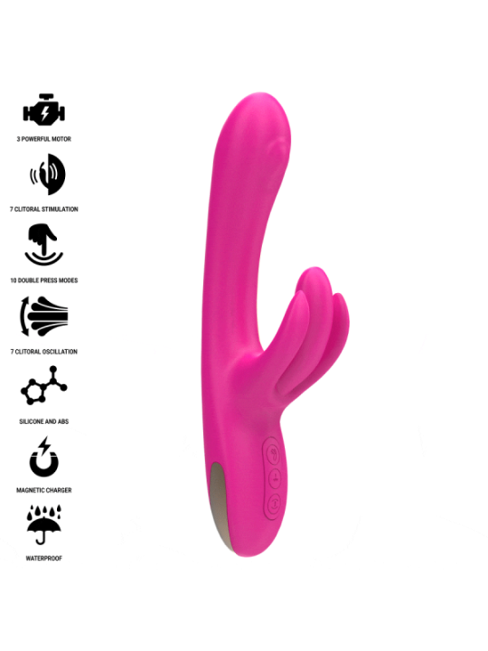 INTENSE - BRITNEY VIBRATEUR LAPIN MULTIFONCTION 23 CM ROSE