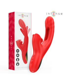 INTENSE - JESSICA VIBRATEUR MULTIFONCTION STIMULATION CLITORIS 24,8 CM ROUGE
