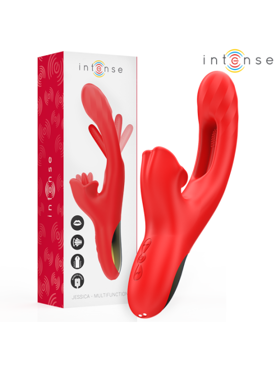 INTENSE - JESSICA VIBRATEUR MULTIFONCTION STIMULATION CLITORIS 24,8 CM ROUGE