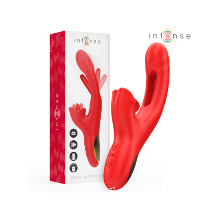 INTENSE - JESSICA VIBRATEUR MULTIFONCTION STIMULATION CLITORIS 24,8 CM ROUGE