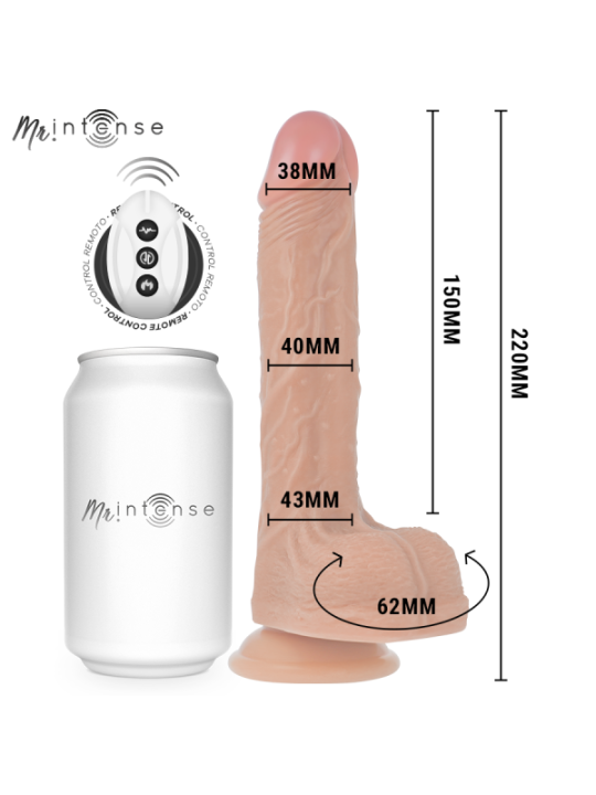 MR INTENSE - BALDWIN RÉALISTE MULTIFONCTIONNEL AVEC VIBRATION, TÉLÉCOMMANDE HAUT/BAS, 22 CM - OU - 4 CM