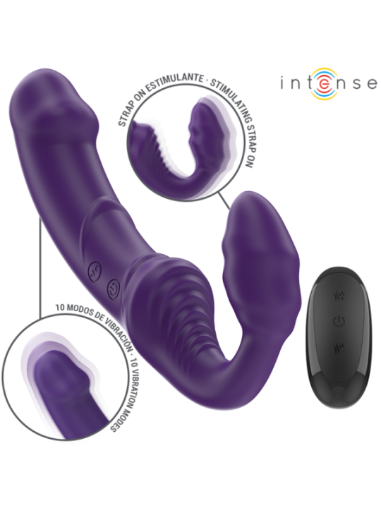 INTENSE - JILL DOUBLE VIBRATEUR 20 CM VIOLET TÉLÉCOMMANDE
