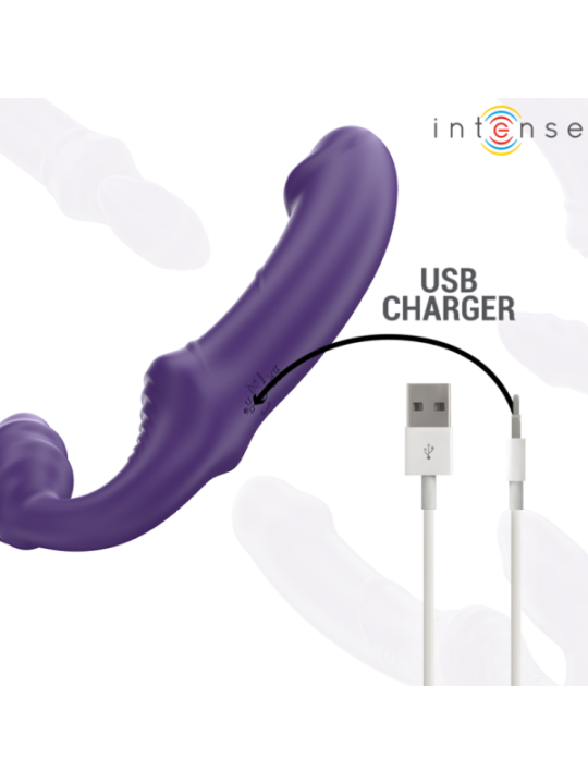 INTENSE - JILL DOUBLE VIBRATEUR 20 CM VIOLET TÉLÉCOMMANDE