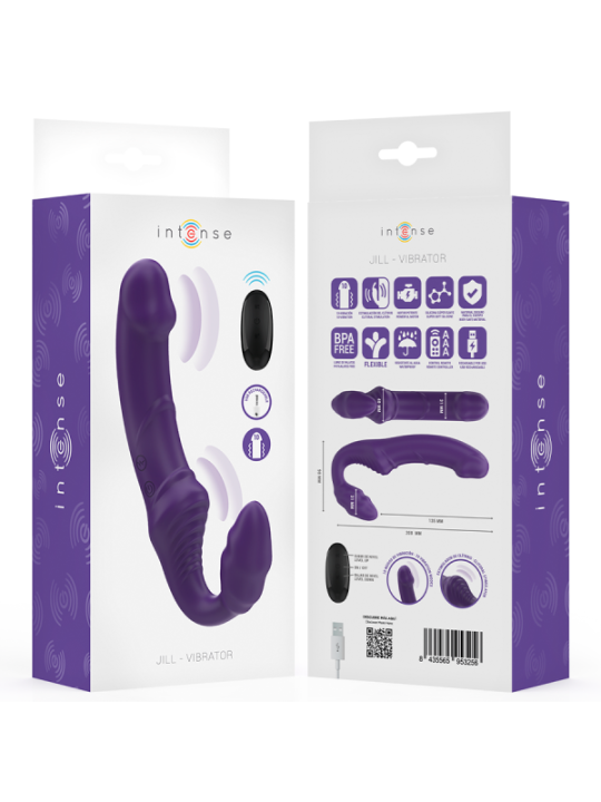 INTENSE - JILL DOUBLE VIBRATEUR 20 CM VIOLET TÉLÉCOMMANDE