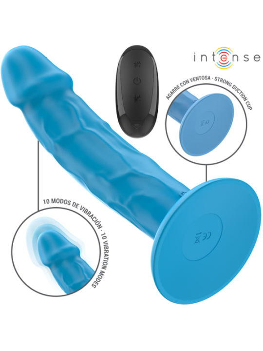 INTENSE - PHOEBE VIBRATEUR RÉALISTE 10 VIBRATIONS TÉLÉCOMMANDE BLEU