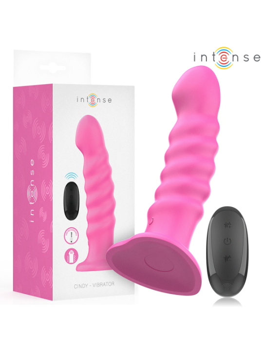 INTENSE - CINDY VIBRATEUR TAILLE L DESIGN SPIRALE 10 VIBRATIONS ROSE TÉLÉCOMMANDE