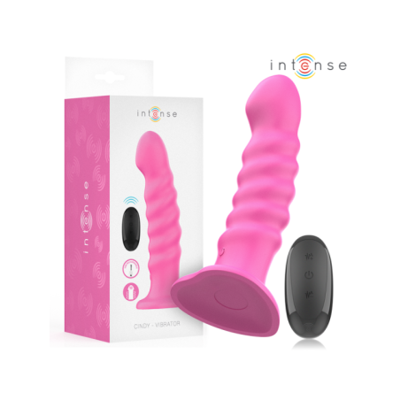 INTENSE - CINDY VIBRATEUR TAILLE L DESIGN SPIRALE 10 VIBRATIONS ROSE TÉLÉCOMMANDE