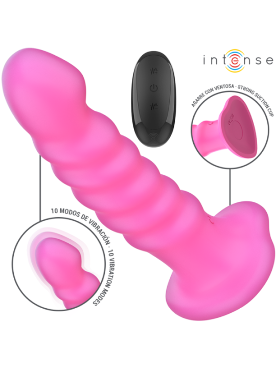 INTENSE - CINDY VIBRATEUR TAILLE L DESIGN SPIRALE 10 VIBRATIONS ROSE TÉLÉCOMMANDE