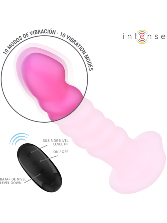 INTENSE - CINDY VIBRATEUR TAILLE L DESIGN SPIRALE 10 VIBRATIONS ROSE TÉLÉCOMMANDE