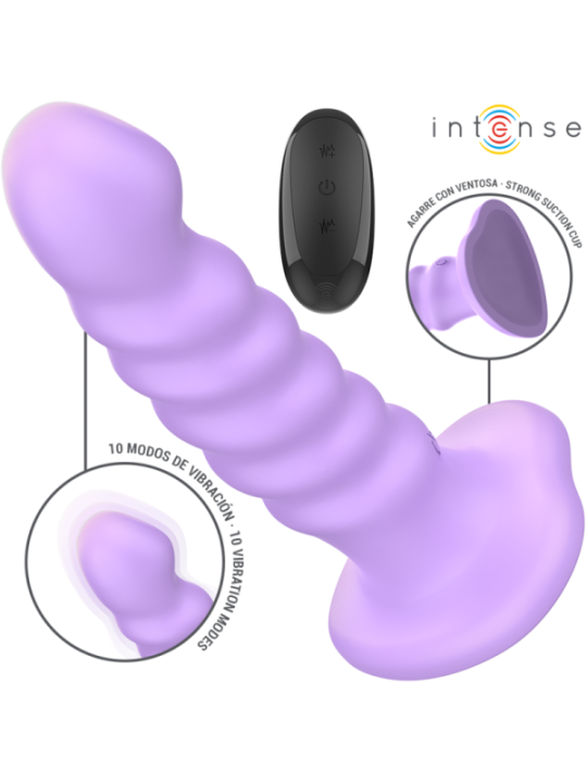INTENSE - BRENDA VIBRATEUR TAILLE M DESIGN SPIRALE 10 VIBRATIONS VIOLET TÉLÉCOMMANDE