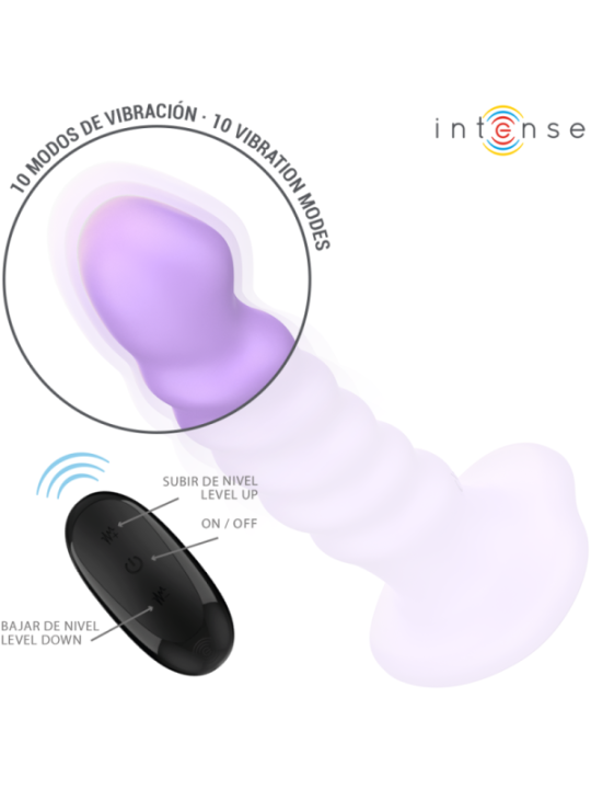 INTENSE - BRENDA VIBRATEUR TAILLE M DESIGN SPIRALE 10 VIBRATIONS VIOLET TÉLÉCOMMANDE