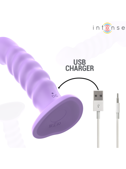 INTENSE - BRENDA VIBRATEUR TAILLE M DESIGN SPIRALE 10 VIBRATIONS VIOLET TÉLÉCOMMANDE