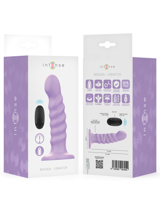 INTENSE - BRENDA VIBRATEUR TAILLE M DESIGN SPIRALE 10 VIBRATIONS VIOLET TÉLÉCOMMANDE