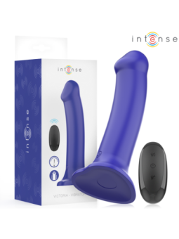 INTENSE - VICTORIA VIBRATEUR AVEC VENTOUSE 10 VIBRATIONS BLEU FONCÉ TÉLÉCOMMANDE