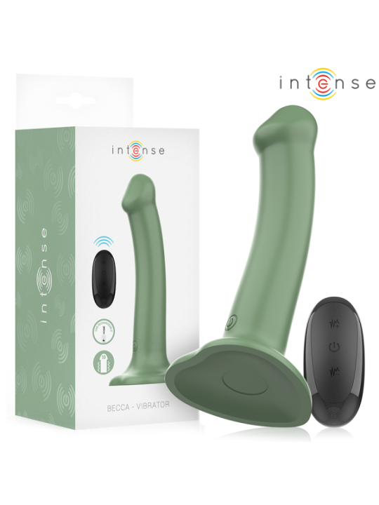 INTENSE - BECCA VIBRATEUR AVEC VENTOUSE 10 VIBRATIONS TÉLÉCOMMANDE VERTE