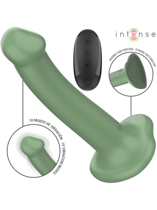 INTENSE - BECCA VIBRATEUR AVEC VENTOUSE 10 VIBRATIONS TÉLÉCOMMANDE VERTE