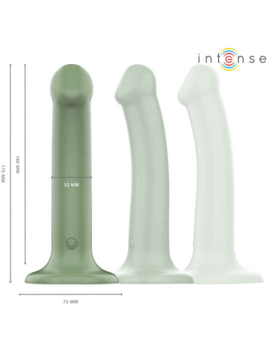 INTENSE - BECCA VIBRATEUR AVEC VENTOUSE 10 VIBRATIONS TÉLÉCOMMANDE VERTE