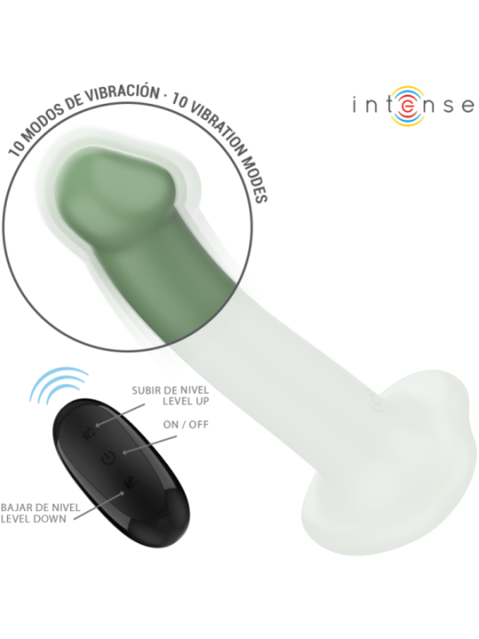 INTENSE - BECCA VIBRATEUR AVEC VENTOUSE 10 VIBRATIONS TÉLÉCOMMANDE VERTE