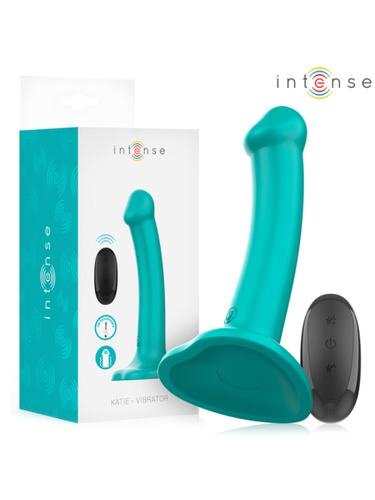 INTENSE - KATIE VIBRATEUR AVEC VENTOUSE 10 VIBRATIONS TÉLÉCOMMANDE BLEUE
