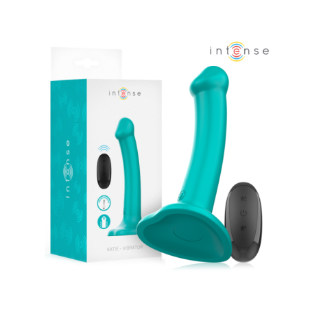 INTENSE - KATIE VIBRATEUR AVEC VENTOUSE 10 VIBRATIONS TÉLÉCOMMANDE BLEUE