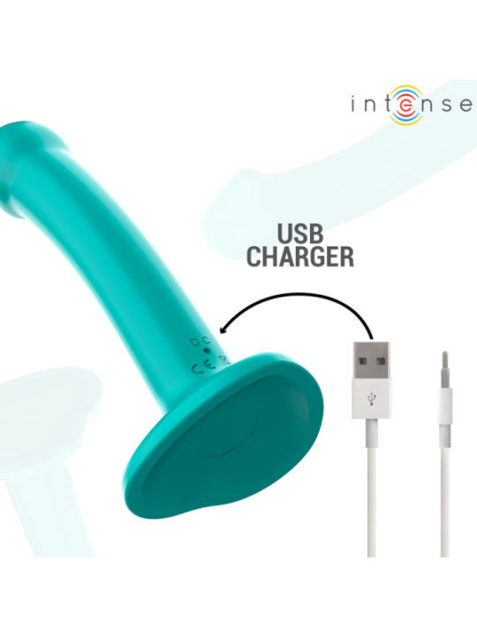 INTENSE - KATIE VIBRATEUR AVEC VENTOUSE 10 VIBRATIONS TÉLÉCOMMANDE BLEUE