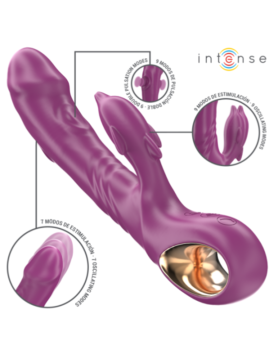 INTENSE - HALLE VIBRATEUR MULTIFONCTION AVEC LANGUE STIMULANTE DAUPHIN VIOLET