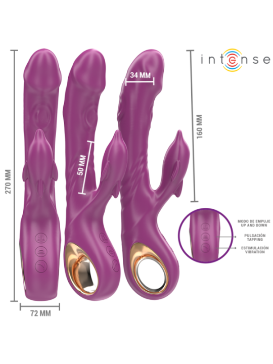INTENSE - HALLE VIBRATEUR MULTIFONCTION AVEC LANGUE STIMULANTE DAUPHIN VIOLET