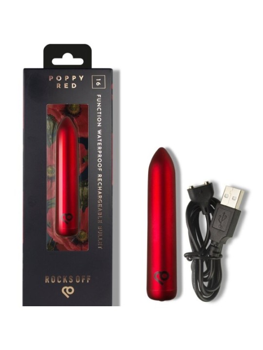 ROCKS-OFF - BALLE VIBRANTE RECHARGEABLE ROUGE COQUELICOT